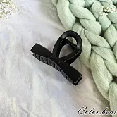 【卡樂熊】晶韌系列．微透光結飾造型抓夾/鯊魚夾- 實結霧黑色