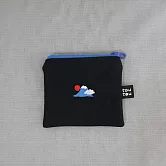 偷偷喊我｜刺繡富士山零錢包－ 黑底