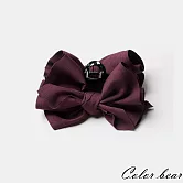 【卡樂熊】氣質韓風立體大蝶結造型鯊魚夾/抓夾/髮夾- 紫紅色