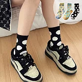 【AnZa】點點糖果色棉料堆堆襪短襪(3入組)     B (黃+藍+黑)