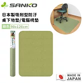 【日本SANKO】日本製吸附型防汙桌下地墊/電腦椅墊90x120 -綠色