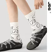 【JDS設計襪】精梳棉塗鴉設計襪 夢核九零/白色