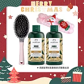 THE BODY SHOP 薑根鏗活調理洗髮精雙入聖誕限量組[(400ml)X2+聖誕洗臉髮帶+氣囊梳]-國際航空版