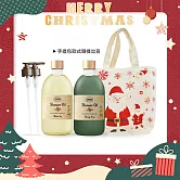 SABON 沐浴油雙瓶聖誕香氛組[沐浴油(500ml)X2+壓頭+聖誕手提包]-聖誕交換禮物-國際航空版 白茶+香芒奇異果