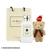 Jo Malone 聖誕限定香氛小熊禮袋組(香水100ml+聖誕熊+品牌提袋)-英國梨/鼠尾草兩款可選-交換禮物-國際航空版 英國梨與小蒼蘭