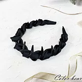 【卡樂熊】基本高顱頂齒梳造型髮箍- 緞面黑