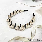 【卡樂熊】基本高顱頂齒梳造型髮箍- 緞面米