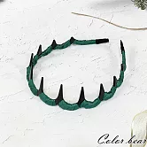 【卡樂熊】基本磨砂純色齒梳造型髮箍- 纏布綠色