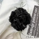 【卡樂熊】韓系羽毛花朵造型鯊魚夾/抓夾- 黑色