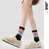 【JDS設計襪】珊瑚絨加厚保暖費爾島襪  暖絨冬日-黑