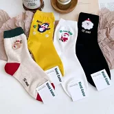 Kankoku韓國 可愛麋鹿老公公襪   * 米色