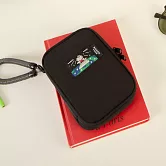 【瀏海樹】旅行護照包 附掛繩 - 黑色