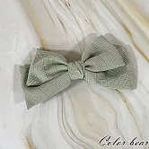 【卡樂熊】氣質優雅蝶結造型彈簧夾/髮夾- 綠色