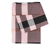 BURBERRY 經典格紋莫代爾羊毛圍巾(薄款) (乾枯玫瑰色)