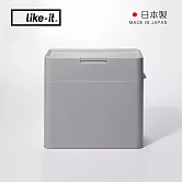【日本like-it】日製桌上型按壓式密封防臭垃圾桶-9.5L- 灰