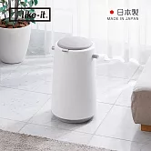 【日本like-it】日製密封除臭廚房/尿布垃圾桶(含2合1消臭劑)- 白灰