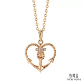 【點睛品】愛情密語 定情之錨 18K玫瑰金鑽石吊墜