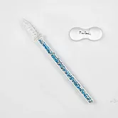 皮爾卡登  Pierre Cardin DUO DIP 閃亮玻璃筆+筆擱 - 藍