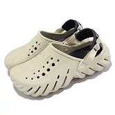 Crocs 涼拖鞋 Echo Clog 男鞋 女鞋 骨白色 輕量 防水 波波克駱格 卡駱馳 2079372YJ 24cm BONE/BLACK
