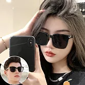 seoul show首爾秀 轉角遇見愛王俊凱類款方框文藝太陽眼鏡UV400墨鏡 B334  黑框黑灰片