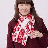 好我_雙色雙面抓絨毛圍巾 聖誕紅