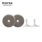 【日本Marna】日本製洗臉台清潔海綿(含吸盤)2件組(6*3CM)(原廠總代理)  灰色2入