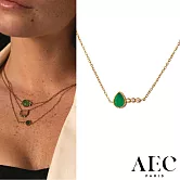 AEC PARIS 巴黎品牌 白鑽綠瑪瑙項鍊 優雅金項鍊 CHAIN NECKLACE TYCHE