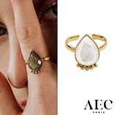 AEC PARIS 巴黎品牌 梨形切割珍珠母貝戒指 金色可調式戒指 THIN RING AYA