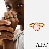 AEC PARIS 巴黎品牌 橢圓切割粉水晶戒指 幸運粉鑽戒指 THIN RING THANATOS  54