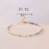 【水星記】半寶石-極細彩虹螢石提高靈性開啟智慧好運手鍊