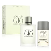 GIORGIO ARMANI 寄情水男性香氛禮盒(淡香水100ml+體香膏75g)