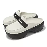 Crocs 雪屋樂福鞋 Stomp Loafer 男鞋 女鞋 亞麻白 黑 厚底 增高 休閒鞋 卡駱馳 2099371HR 24cm LINEN BLACK