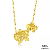 【點睛品】蝴蝶蘭 黃金鑽石項鍊