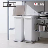 【日本like-it】日製直向踩踏式分類垃圾桶(附輪)-25L
