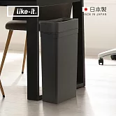 【日本like-it】日製窄型開放式落地垃圾桶-25L- 黑