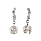 LV Monogram 透明球墜飾鏈狀針式耳環_展示品 (銀色)