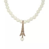 DIOR Plan de Paris 地標造型樹脂珍珠頸鍊_展示品 (金色)