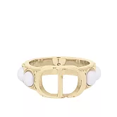 DIOR 30 Montaigne CD 標誌及珍珠鑲飾戒指_展示品 (金色)