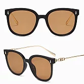 seoul show首爾秀 豎米釘高級感金屬腿太陽眼鏡UV400墨鏡 524  黑框茶片