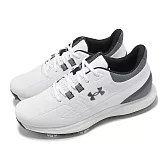Under Armour 高爾夫球鞋 Drive Medal 男鞋 寬楦 白 灰 防潑水 抓地 運動鞋 UA 3028241100 27cm WHITE/GREY