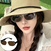 seoul show首爾秀 小冰塊高級感復古太陽眼鏡抗UV400墨鏡 12012  黑金框茶片