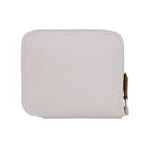 HERMES EPSOM皮 絲巾內裡ㄇ型拉鏈短夾 (夢幻紫/天堂藍)