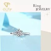 【CF鑽飾】女戒《經典六爪》莫桑鑽 1克拉純銀鑽戒 戒指 生日禮物