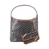 GOYARD Boheme Hobo肩背包- 黑棕(紅白紋)