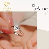 【CF鑽飾】女戒《珍愛六爪》莫桑鑽 1克拉鑽戒 純銀戒指