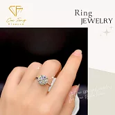 【CF鑽飾】女戒《經典圓包》莫桑鑽 1克拉鑽戒 純銀戒指