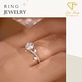 【CF鑽飾】女戒《星動蔓延》莫桑鑽 1克拉鑽戒 純銀戒指