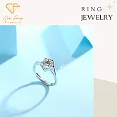 【CF鑽飾】女戒《天使之吻》莫桑鑽 1克拉鑽戒 純銀戒指