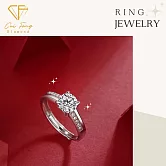 【CF鑽飾】女戒《許願池》莫桑鑽 1克拉鑽戒 純銀戒指