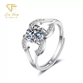 【CF鑽飾】女戒《鑲奈兒》莫桑鑽 1克拉鑽戒 純銀戒指